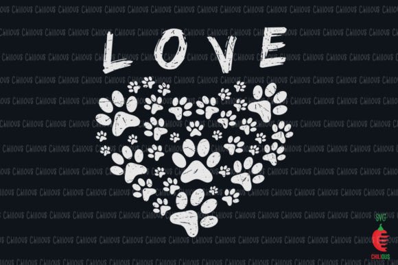 Cute Heart Paws Print Valentine