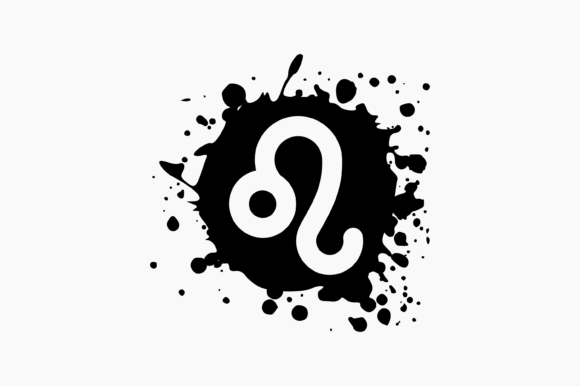 Leo Zodiac Sign Splat Ink