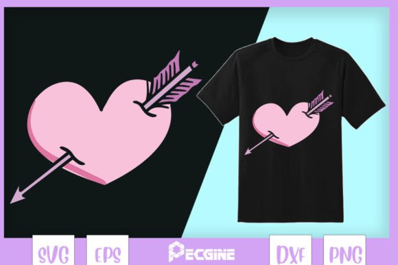 Pastel Heart Arrow Valentine