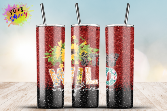 Stay Wild Sunflower 20oz Skinny Wrap