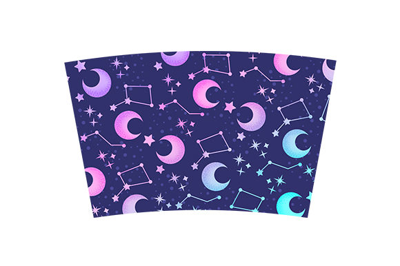 Tumbler Burst Wrap 16 Oz Moon and Stars