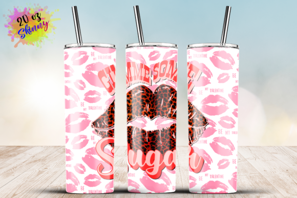 Valentines Day Leopard Lips Wrap 20oz
