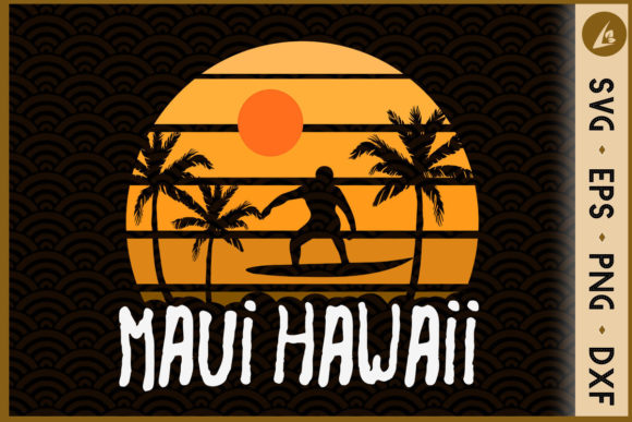 Vintage Maui Hawaii Hawaiian Beach Surf